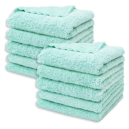 AUQ 10Pcs Cleaning Rags,Neat Edges Microfiber Towel,Boosts Cleaning Efficiency Rags for Cleaning House,Green