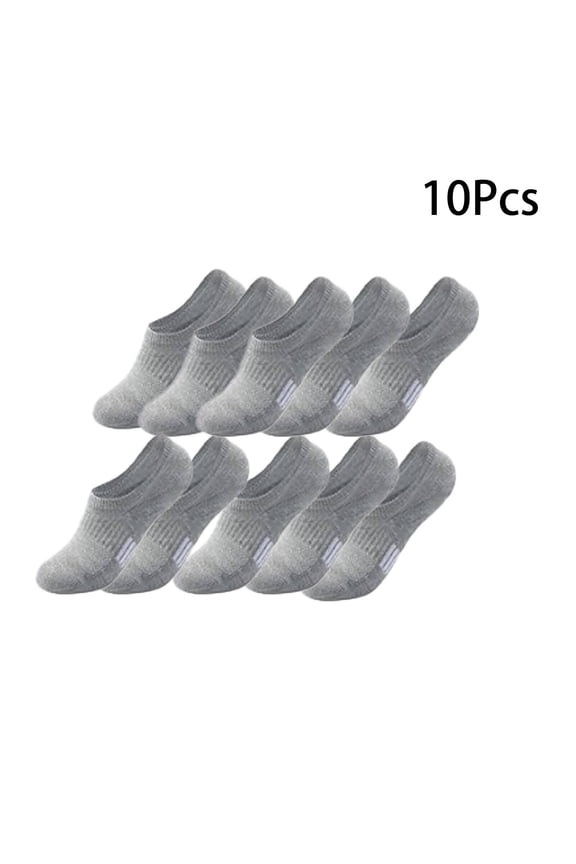 AUQ 10Pcs Crew Socks,Invisible Low Cut, No Visible Trace Womens Socks,Classic and Simple, Versatile Summer Cool and Breathable Women Socks,Gray