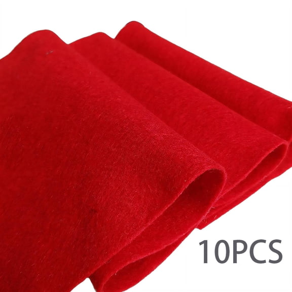 AUQ 10Pcs Felt Sheets Lightweight Design Felt Sheets for Crafts Highly Absorbent Felt Easy to Clean Red