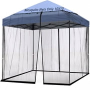 AUQ 10x10 Mosquito Netting for Patio Camping Gazebo/Pop Up Canopy Tent Around 10x10FT