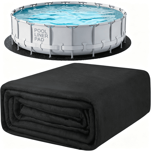 AUQ 15 Ft Pool Liner Pad,Round Pool Liners for Above Ground Swimming Pools,Durable Geotextile Material,Easy to Install,Extends Life to the Line,Under Pool Padding