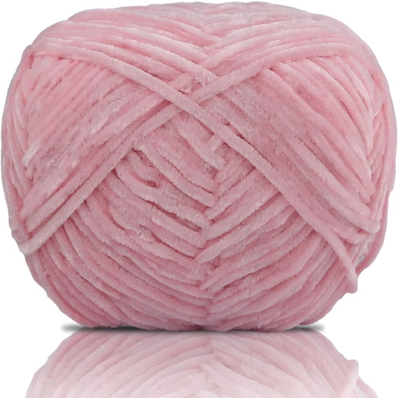 AUQ 1pcs 100g Soft Chenille Yarn Velvet Yarn for Crocheting,Fluffy Yarn for Knitting and Crochet DIY Craft,Warm Yarn for Bag Hat Scarf Clothes Gloves Slippers DollRose Red