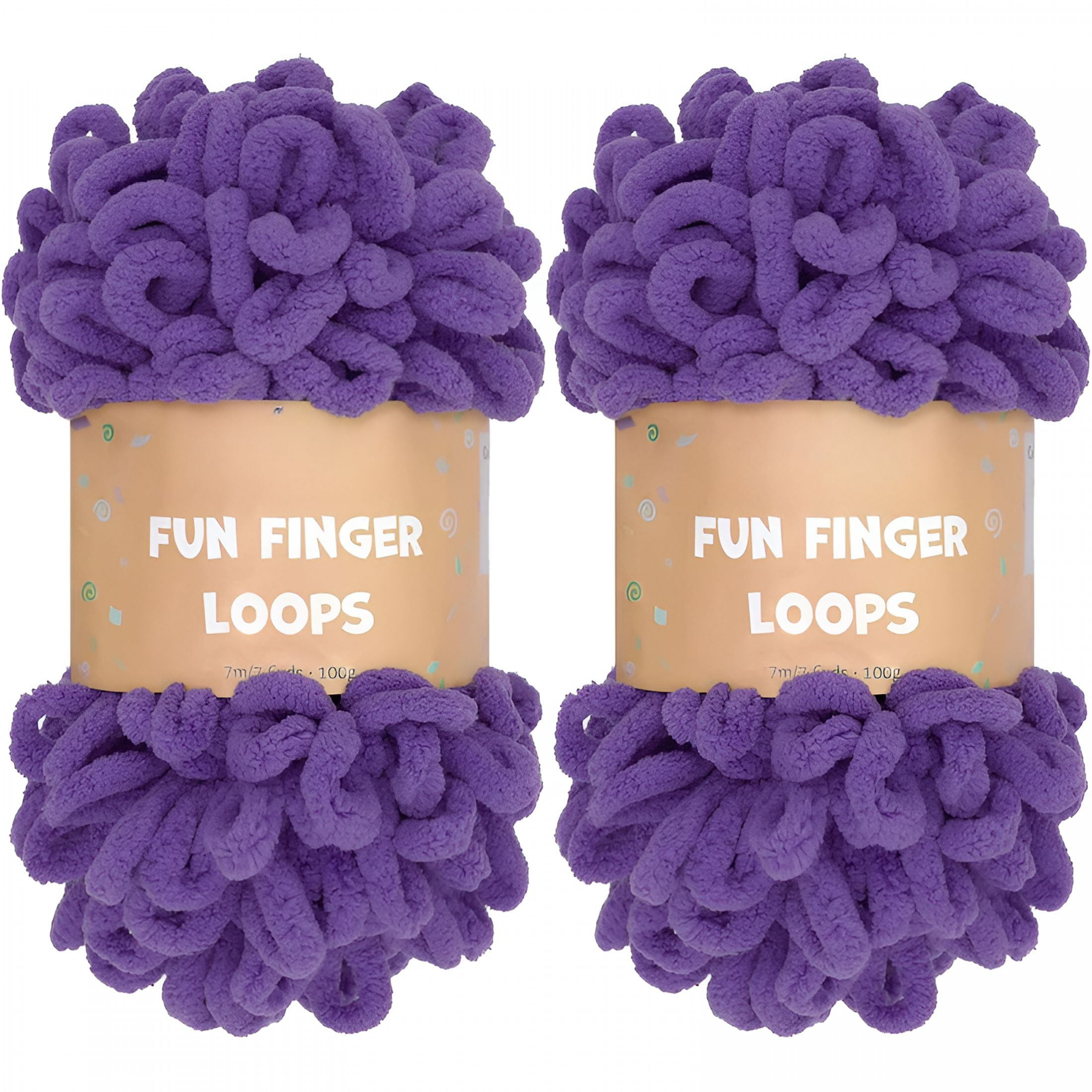 AUQ 2 Pack (7.6 Yds 3.5 Oz Each Skein) Bulky Loop Yarn for Finger ...