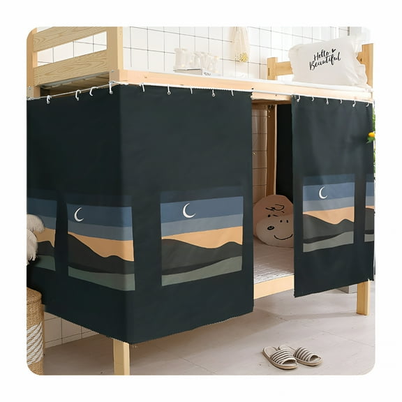 AUQ 2 Panels, Bottom Bunk Bed Curtains Cloth Bed Canopy Men Women Curtain Shading Nets for Single Bed