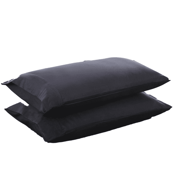 AUQ 2 Pcs Pillow Covers,20"×30" Sturdy and Tear-Resistant Cotton Pillow Protector,No Slipping and Vibrant Colors Pillowcases Standard,Black
