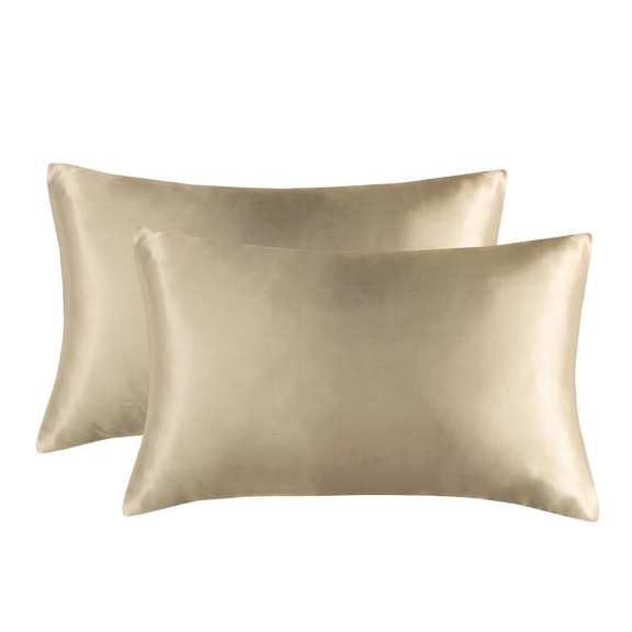 AUQ 2 Pcs Silk Pillow Cases,Elastic Recovery Satin Pillowcase,Skin-Friendly Satin Pillow Protector
