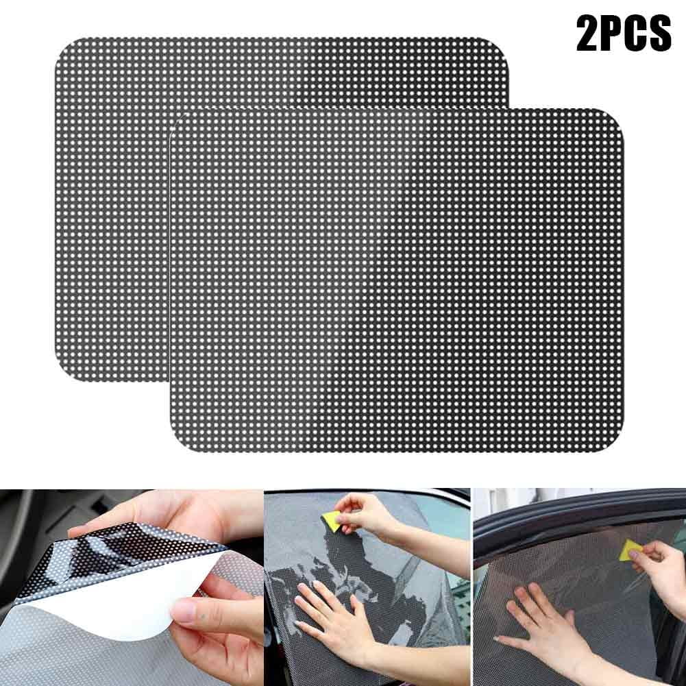 AUQ 2 Pcs Universal Car Window Shade Sticker Reusable Cling Sunshade UV ...