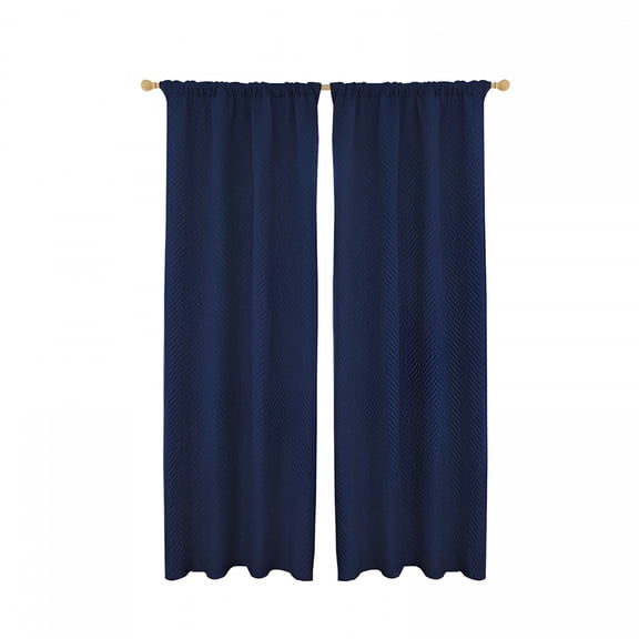 AUQ 2026 New 100% Blackout Thermal Curtains for Winter,Rod Pocket Cold Blocking Thick Quilted Curtain Windproof Soundproof for Living Room,Bedroom,55"X 96",Navy Blue,1 Panel