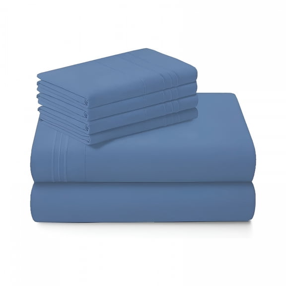 AUQ 2026 New 100% Pure Egyptian Cotton 800 Thread Count Sheet Set,4 Pc Set,Sateen Weave Queen Size Sheets,Soft Luxury Bedding,Fits Upto 21" Inch Deep Pocket (Medium Blue Solid,Queen Size)