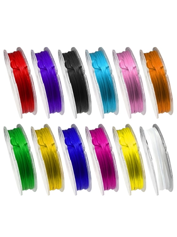 AUQ 2026 New 12 Rolls of Lanyard String Plastic String Lacing Cord Beads Lacing Rope Beading Material-For Jewelry Making,Lanyard Crafting,Keychains,Beadwork,Diy Projects,School Supplies