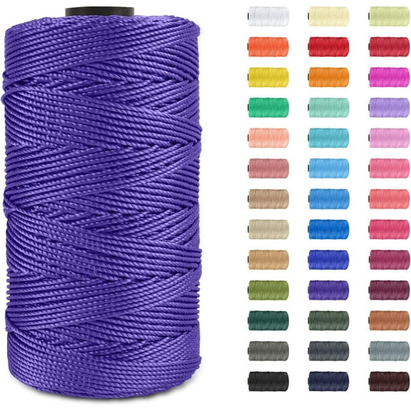 AUQ 2026 New 1Pcs Polypropylene Macrame Cord 1.5Mm X 656 Feet Twisted 100% Polypropylene Rope Twine String Macrame Yarn,Colored Knitting&Crochet Bag Cord Crochet Thread Supplies for Knitter