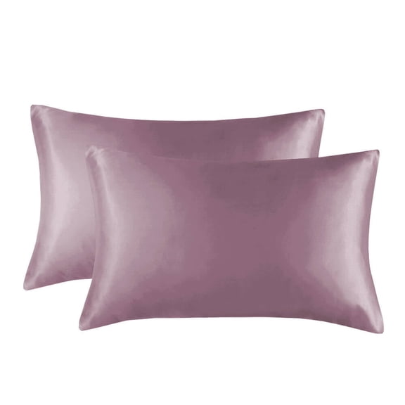 AUQ 2026 New 2 Pcs Silk Pillow Cases 20"36" Elastic Recovery Satin Pillowcase Skin Friendly Satin Pillow Protector for Bedroom Travel Hotel Plum