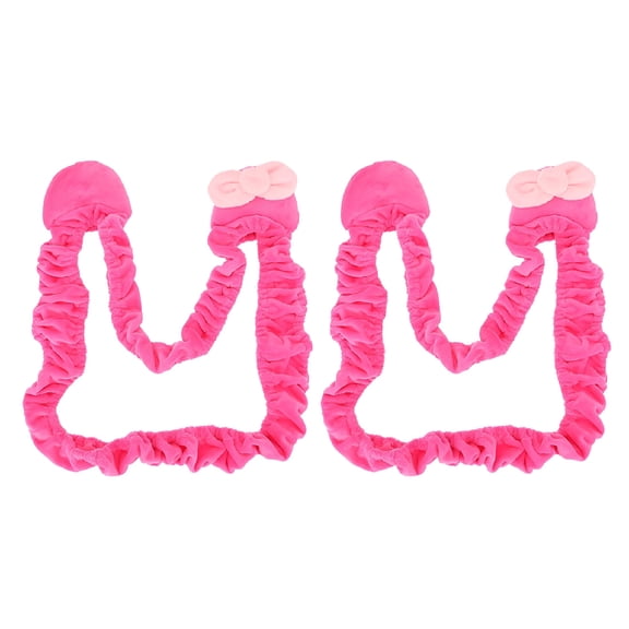 AUQ 2026 New 2Pcs Cat Ear Computer Monitor Covers Plush Cartoon Elastic Polyester Display Covers for Desktop Pc Screen Decor for Home,Office,Gaming,Study,Workstation,Computer Desk