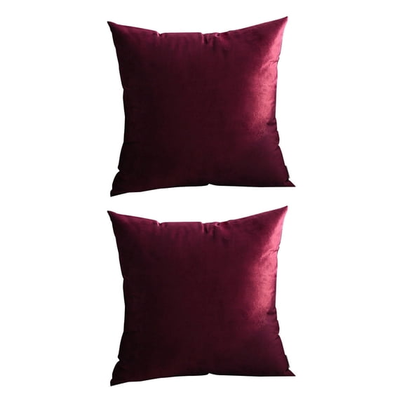 AUQ 2026 New 2Pcs Pillow Covers Bright Solid Color Pillow Protectors with Zipper Standard Size Comfort Soft Dutch Velvet Pillow Case 18X18In,Deep Red