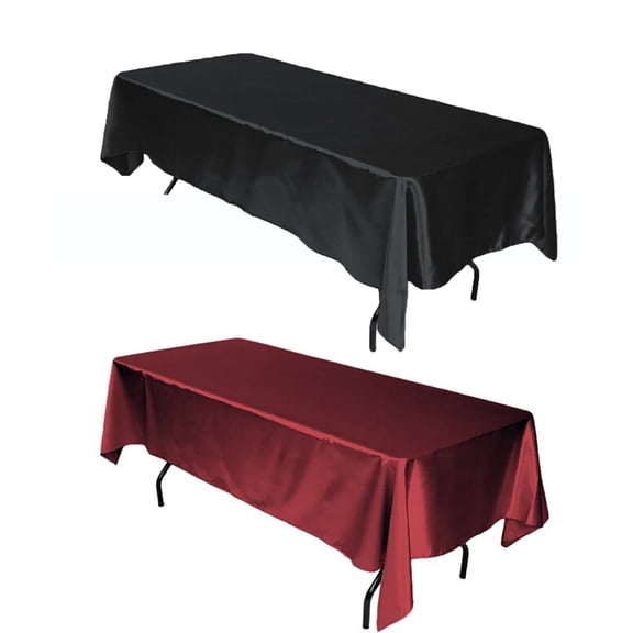 AUQ 2026 New 2Pcs Table Cloth Modern Rectangle Tablecloth,Polished Feel Tablecloth for Trendy Homes,Black and Burgundy