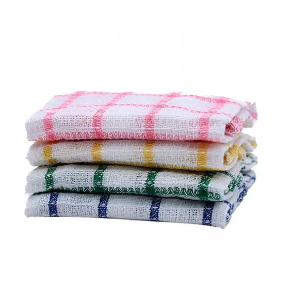 AUQ 2026 New 4 Pack Kitchen Towels and Dishcloths Sets,100% Cotton Soft Absorbent Quick Drying Dish Towels for Kitchen,Washing Dishes,12X12 Inches,Multi Color