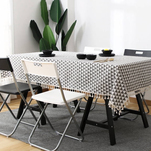 AUQ 2026 New 55*55" Wipeable Tablecloths Dustproof Linen Tablecloth Reactive Printing and Dyeing Table Cover for Kitchen Dining Room Outdoor Picnics Party Events Holiday Gatherings Barbecue