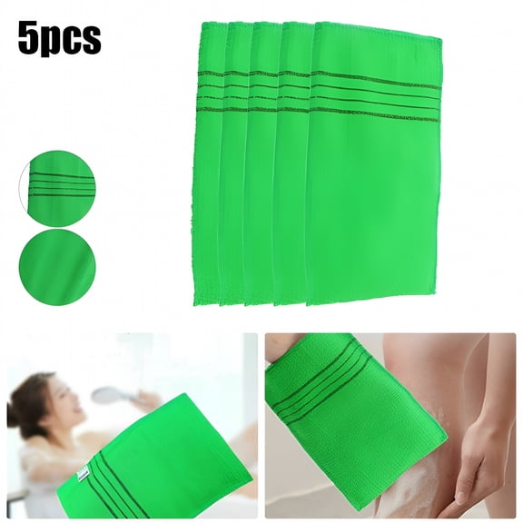 AUQ 2026 New 5Pcs Korean Italy Asian Exfoliating Bath Washcloth Body Scrub Shower Soft Towels Exfoliating Antibacterial Shower Towel for Shower,Bathroom,Spa,Home,Body Care