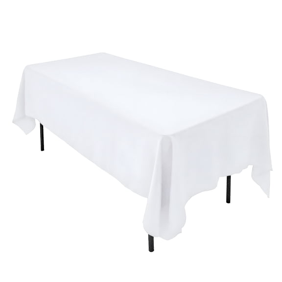 AUQ 2026 New 60 X 102-Inch Rectangular Polyester Tablecloth - White Winter Tablecloths Rectangular for Dining Rooms, Holiday Gatherings, Winter Decor, Parties, Special Occasions, Table Settings.