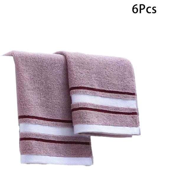 AUQ 2026 New 6Pcs Towels Thicken Quick Dry Towel Coarse Terry Face Towels Purple for Daily Use Face Drying Gym Beach Spa Quick Drying After Showers.