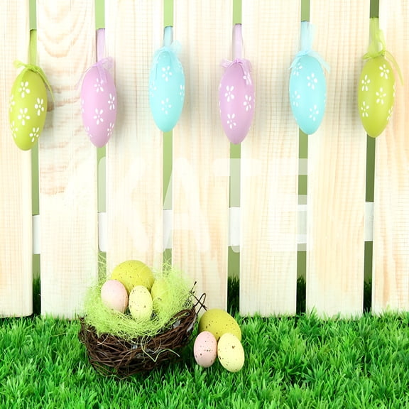 AUQ 2026 New 7X5Ft Easter Backdrops for Photography for Party,Studio,Baby Colour Egg White Wood Wall Photo Studio Background Booth Props for Baby