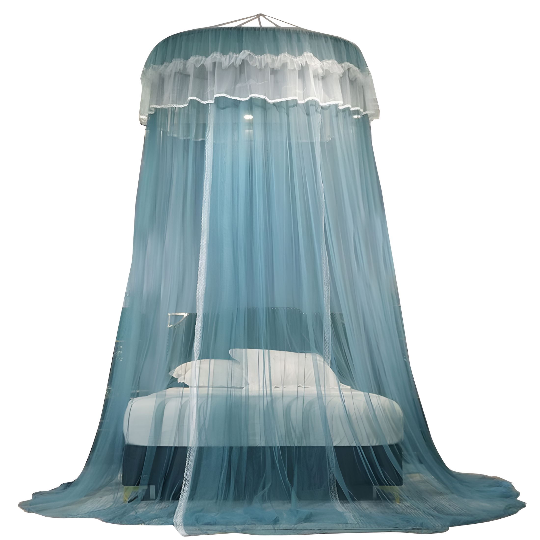 AUQ 2026 New Bed Canopy for Girls Canopy Bed Curtains Round Lace Dome Elegant Lace Princess Canopies Bed Netting Bedroom Indoor Outdoor Decor for Girls, Boys, Adults, Bedroom, Playroom, Nursery