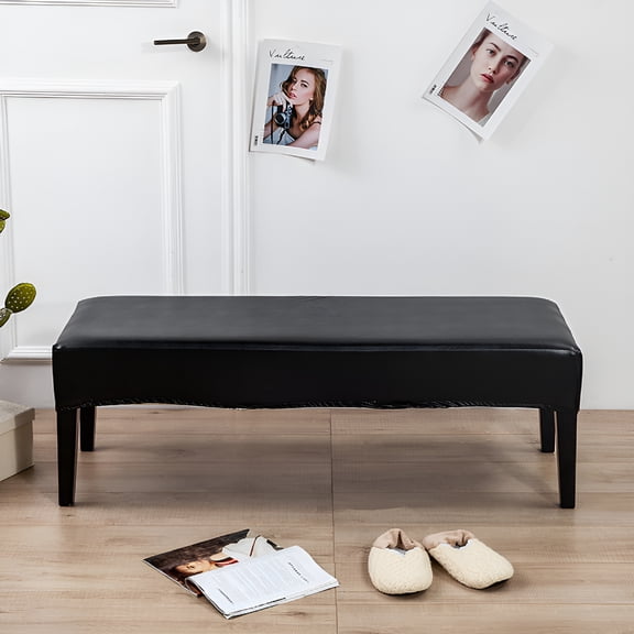 AUQ 2026 New Bench Covers for Dining Room,Waterproof Pu Dining Bench Cover Removable Bench Covers Stretch Washable Bench Seat Covers for Dining Room Bench Slipcover