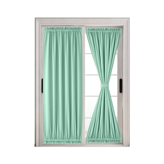 AUQ 2026 New Blackout Curtains Exquisite Craftsmanship Door Curtain 100% Polyester Room Darkening Curtains for Bedroom Living Room Office Mint Green