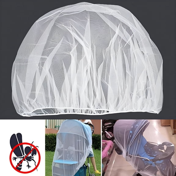 AUQ 2026 New Bug Net Cover for Strollers, Portable, Transparent White for Strollers, Baby Carriages, Travel, Outdoor Walks, Summer, Insect Protection