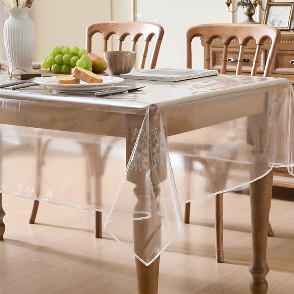 AUQ 2026 New Clear Table Cover Protector 54 X 78 Inch,Pvc Plastic Tablecloth,Waterproof Oil Spill Proof Stain Resistant & Wipeable,Rectangle Vinyl Tablecloth for Desk Coffee Dining Room Table