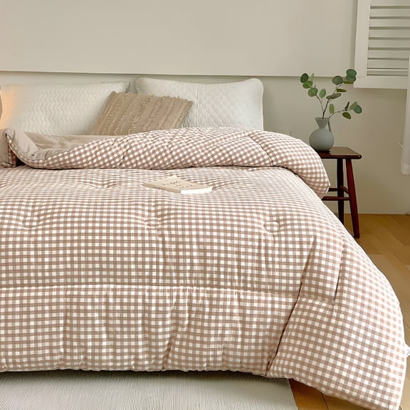 AUQ 2026 New Cooling Blanket,Cooling Comforter Queen,Summer Quilt,Light Weight Comforters for Bedroom, Guest Room, Dorm, Apartment, Khaki Queen
