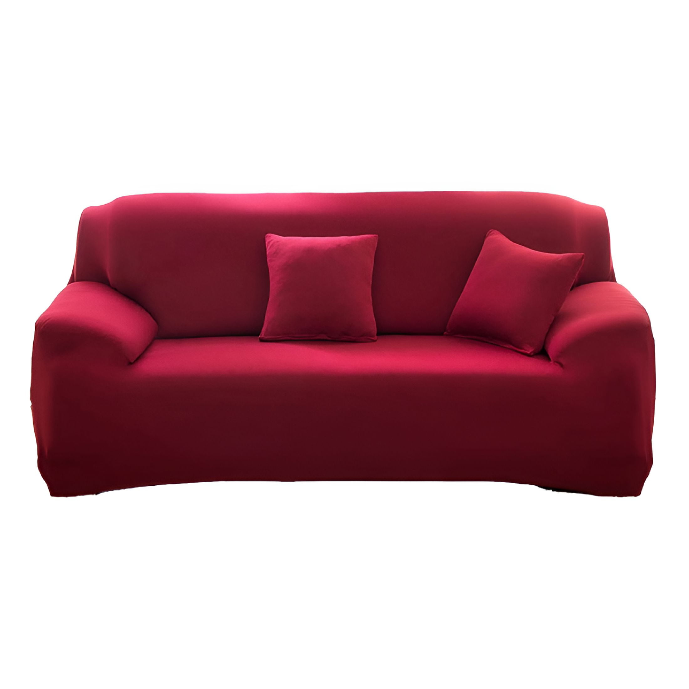 AUQ 2026 New Couch Cover for Living Room,2 Seater Stretch Furniture Protector,Dust-Proof Loveseat Cover - Elastic Fit,Machine Washable,Pet Friendly Home Decor （Dark Red）