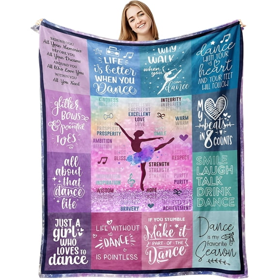 AUQ 2026 New Dancer Gifts Blanket 60X50,Dance Recital Gifts for Girls/Teens/Dance Teachers/Dance Team,Ballet Dance Teacher Appreciation Gifts,Best Birthday Gifts for Dance Lover Throw Blanket