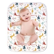 AUQ 2026 New Diaper Changing Pads for Baby,Dinosaur Change Mat,3Layers Waterproof Change Pad Foldable Absorbent Mats for Women,Reusable Incontinence Underpads for Patient 24''X30''