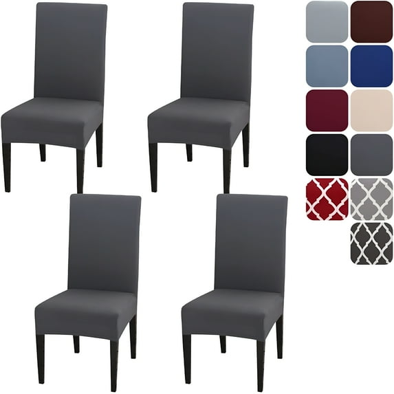 AUQ 2026 New Dining Room Chair Covers Slipcovers Set of 4,Spandex Super Fit Stretch Removable Washable Kitchen Parsons Chair Covers Protector for Dining Room, Kitchen, Living Room, Banquet