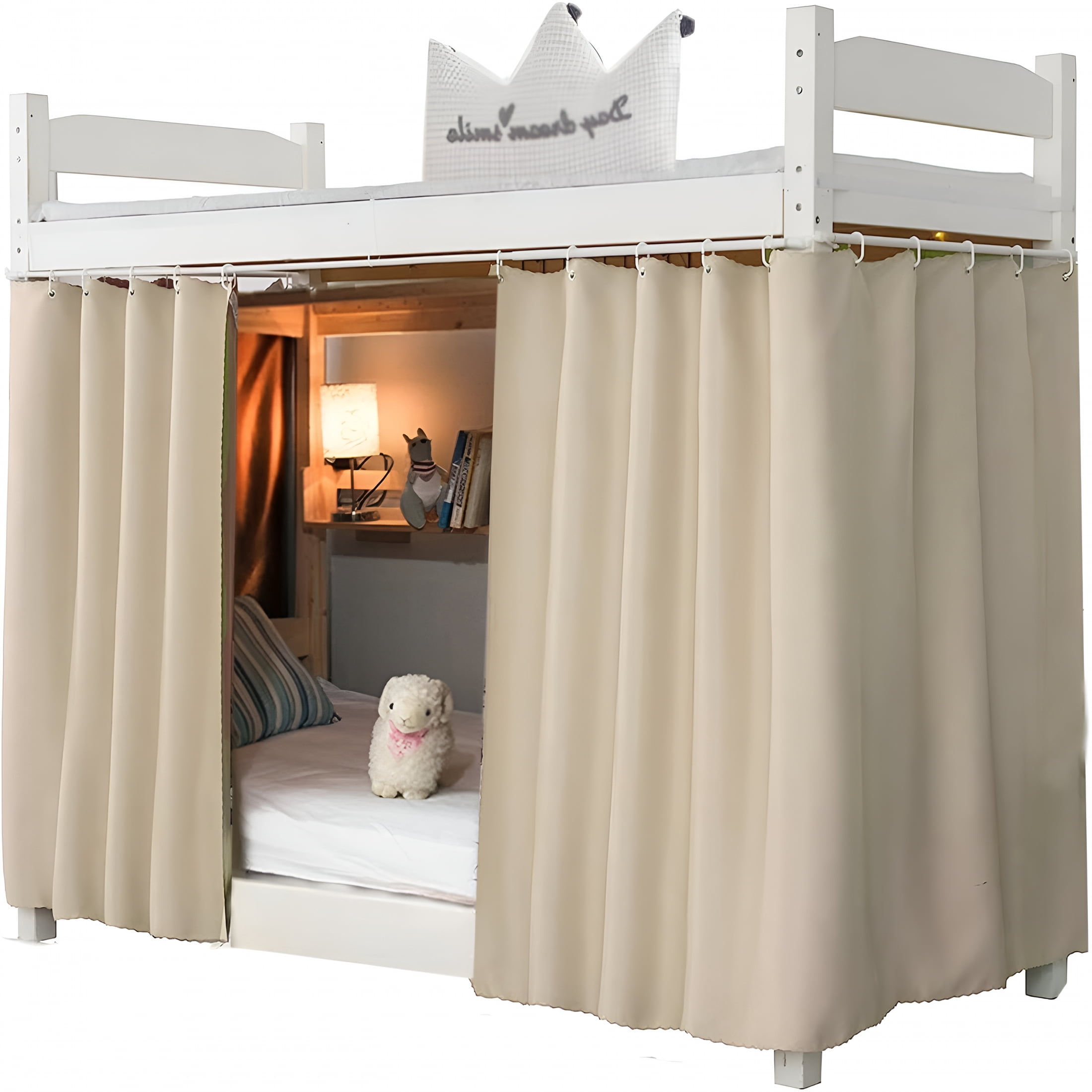 AUQ 2026 New Dorm Home Bunk Nets Bed Curtains Cloth Bed Canopy Blackout College Students Shading Nets Breathable Single Sleeper for Dorm,Bedroom,Hostel,Student Room Canopy Bed Curtains