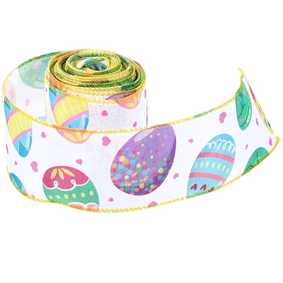 AUQ 2026 New Easter Ribbon Crafts Gift Packaging Ribbons Wired Exquisite Backdrop Decorative Printing Diy for Gift,Bouquet,Party,Wedding,Craft,Decor