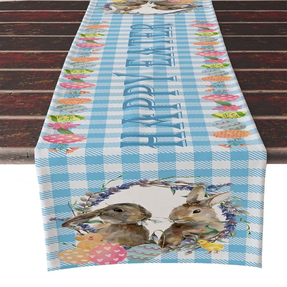 AUQ 2026 New Easter Table Runner Breathable Knit Table Runners 72 Inches Long Non Slip Coating Farmhouse Table Runner Style2 for Easter Dinners Holiday Celebrations Spring Gatherings Home Decor