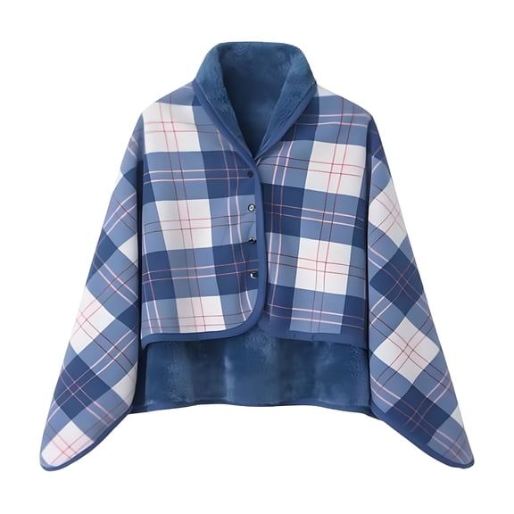 AUQ 2026 New Fleece Wearable Blanket,Plaid Lap Blanket,Comfy Throw Blanket with Buttons for Bed Sofa Office,Travel Shawl Blanket,Plaid Throw Blanket Gifts for Grandma and Mom,31.5"X53.14"
