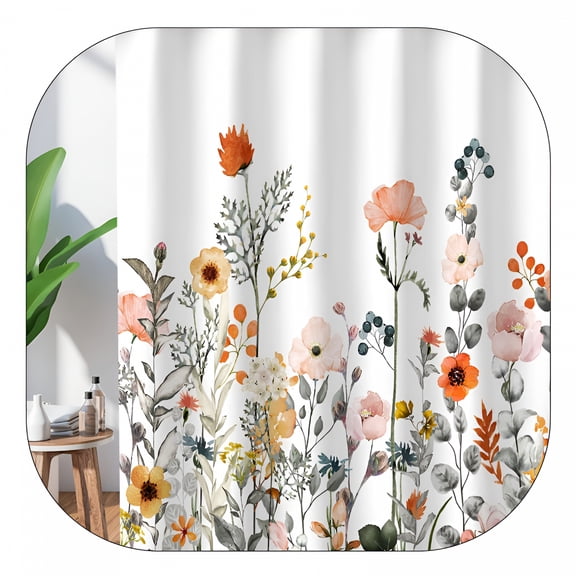 AUQ 2026 New Floral Shower Curtain,Bathroom Decoration Shower Curtain Sets 72X72 Inch with Hooks, for Bathroom, Shower, Home Decor, Guest Room, Master Bath, Spa