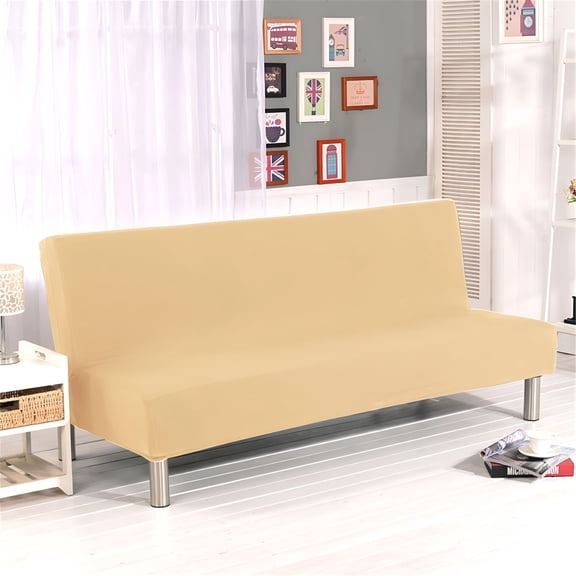 AUQ 2026 New Futon Slipcover,Futon Covers Slipcover,Futon Covers Folding Sofa Cover Solid Color Futon Slipcover Polyester Elastic Fabric All Inclusive Cover