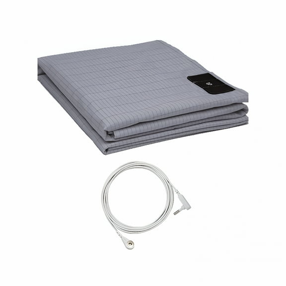 AUQ 2026 New Grounding Fitted Sheet with 15 Feet Grounding Cord,Twin Xl Size,5% Silver Fiber & 95% Cotton Fiber,Conductive Earthing Bed Sheet for Better Sleep Emf Protection Grounding Well Bed Sheets