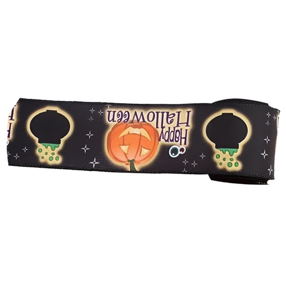 AUQ 2026 New Halloween Ribbon Wired Edge Ribbons Web Skull Pumpkin Ribbons for Halloween Decorations,Parties,Diy Crafts,Wreaths,Gifts,Festive Occasions.