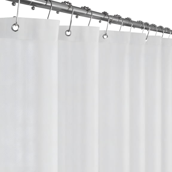 AUQ 2026 New Herringbone Ultimate Waterproof Fabric Shower Curtain Or Liner,72" X 72",White Shower Curtain Liner Long for Bathroom, Shower, Home Decor, Moisture Protection, Bathroom Accessories.