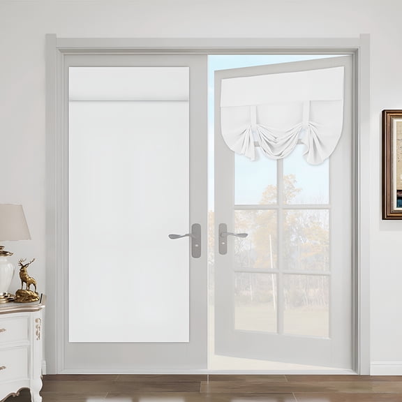 AUQ 2026 New Home Sidelight Door Curtains Thermal Insulated Linen Blend Front Door Window Curtains for French Door Full Privacy Assured Small Shade for Side Door Patio Glass Door,W26 X L68 Inch