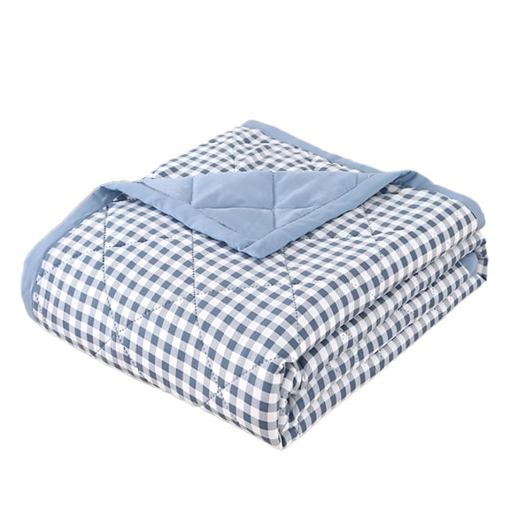 AUQ 2026 New Lightweight Comforter Queen Size,Soft Skin-Friendly Solid Comforter,Thin Microfiber Breathable Plaid Pattern Thin Bedding Comforter for Summer,79.92"X59.84"