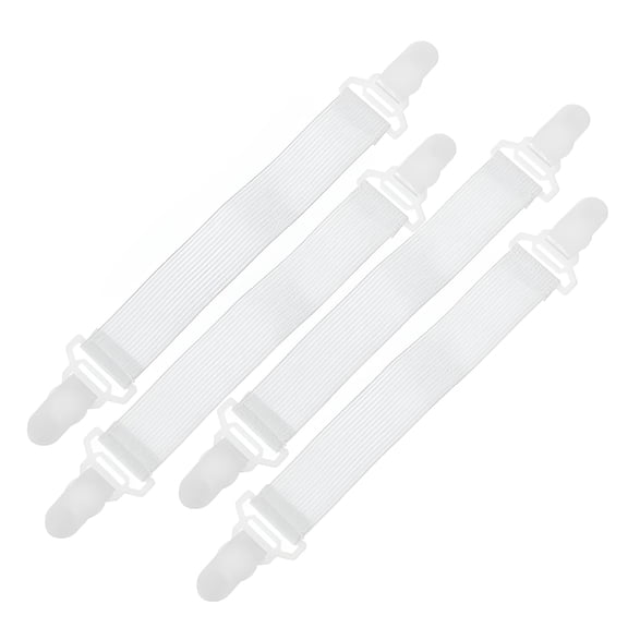 AUQ 2026 New Pack Elastic Bed Sheet Clips Garter Style with Hook and Rubber Button Clasp (White) for Bed Sheets, Mattress, Keeping Sheets in Place, Home, Bedroom Use
