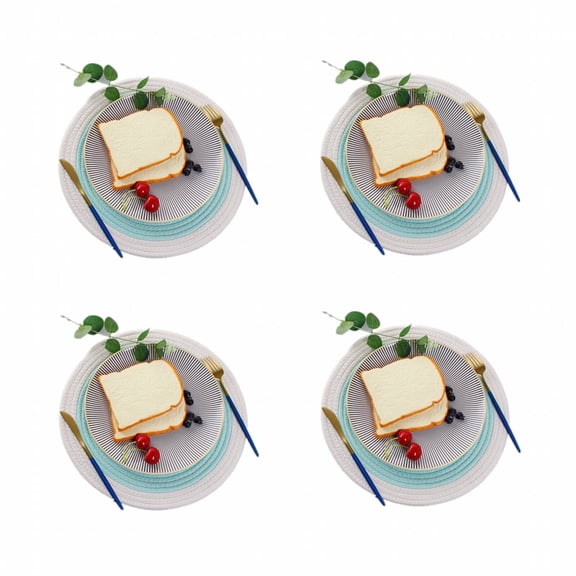AUQ 2026 New Placemat Natural Harmless Table Mat Efficient Heat Protection Dinner Mats Blue 36Cm for Dining Tables Kitchens Restaurants Home Decor Holiday Meals.