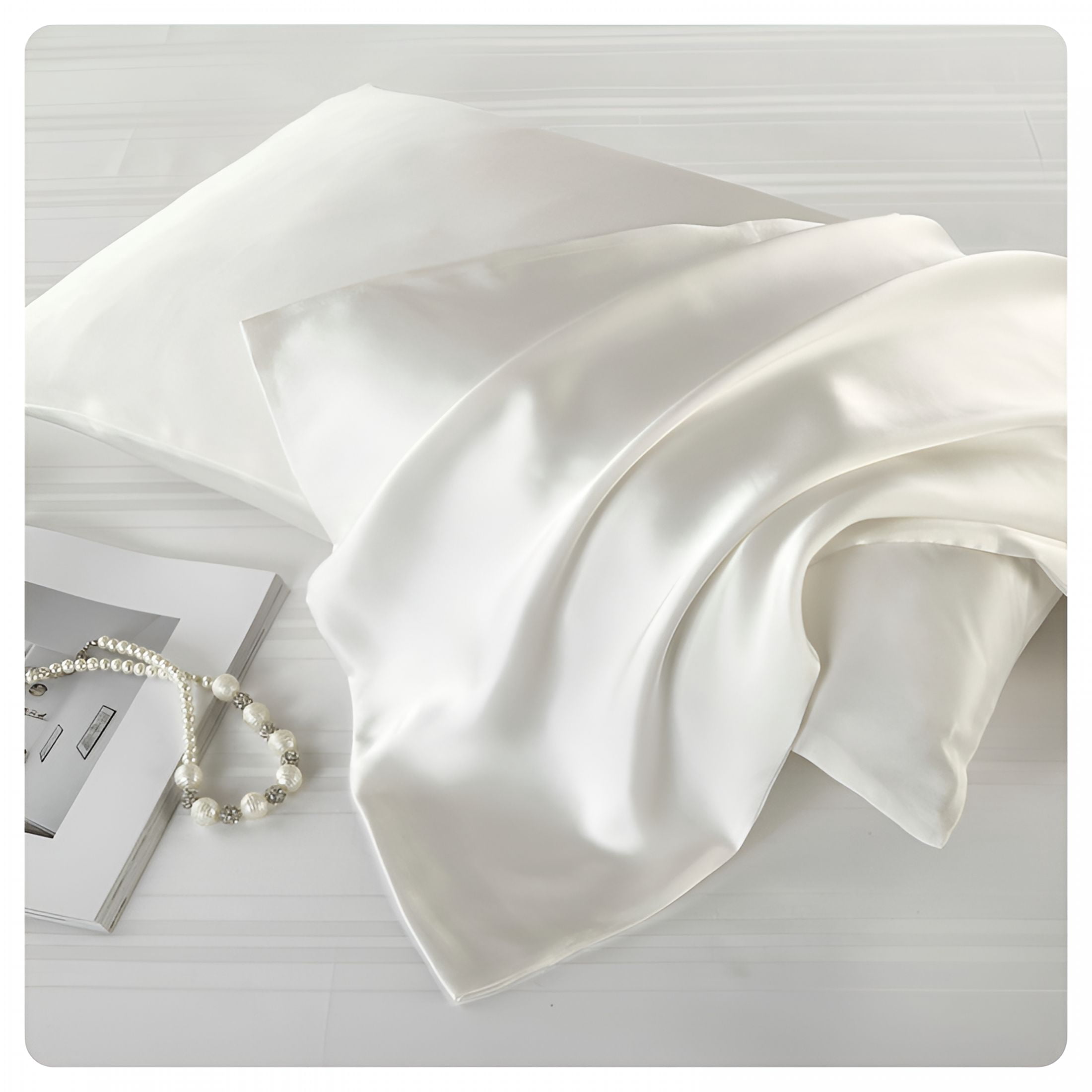 AUQ 2026 New Pure Silk Pillowcase with Zipper Blissy Silk Pillow Cases,Queen(20X30"), for Reducing Hair Frizz, Preventing Wrinkles, Skin Care, Luxurious Sleep, Enhancing Bedroom Décor, Gift Idea