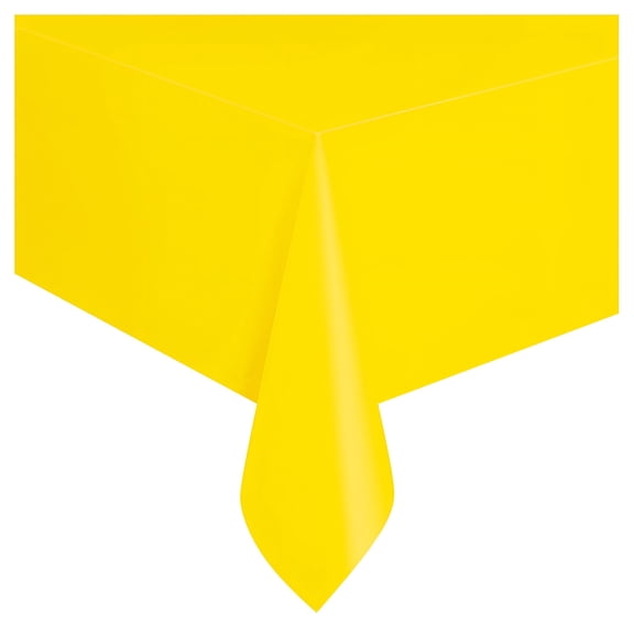 AUQ 2026 New Rectangular 54" X 108" Neon Yellow Plastic Table Cover, for Parties, Events, Picnics, Dining, Outdoor Gatherings, Table Protection.